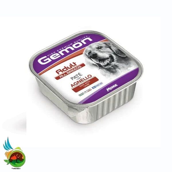 ووم پته سگ بالغ گمون طعم بره Gemon adult all breeds pate with lamb وزن ۱۵۰ گرم