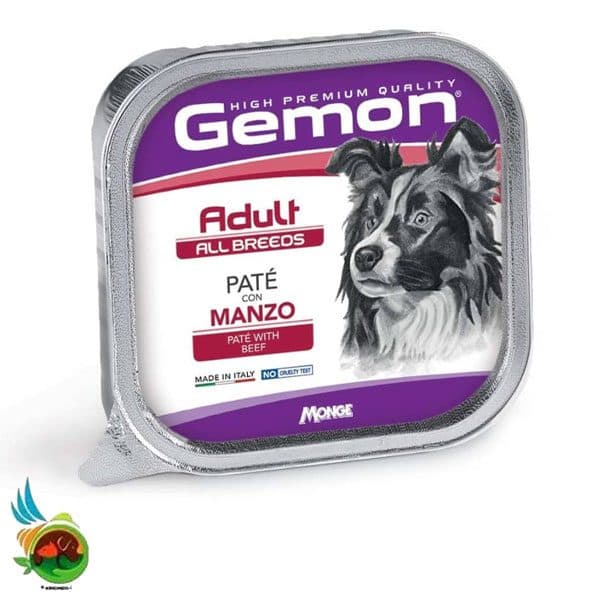 ووم پته سگ بالغ گمون طعم گوشت گاو Gemon adult all breeds pate with beef وزن ۱۵۰ گرم