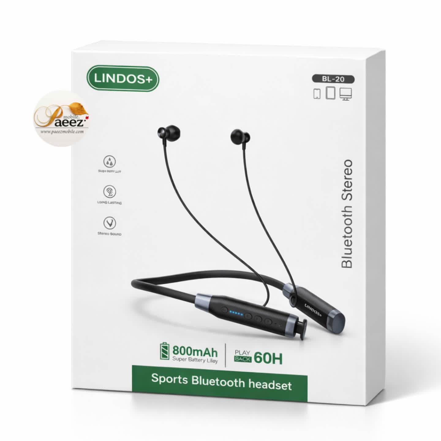 هندزفری بلوتوثی گردنی BL-20 مدل Magnetic Neckband | بلوتوث 5.3 — تصویر ۱۲