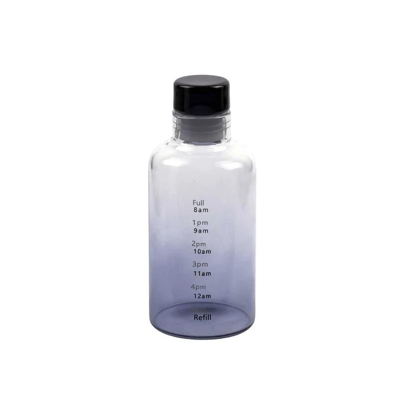 بطری آب پیرکس رنگی 350 میلی لیتر وارداتی با درب واشر دار(رنگ مشکی)