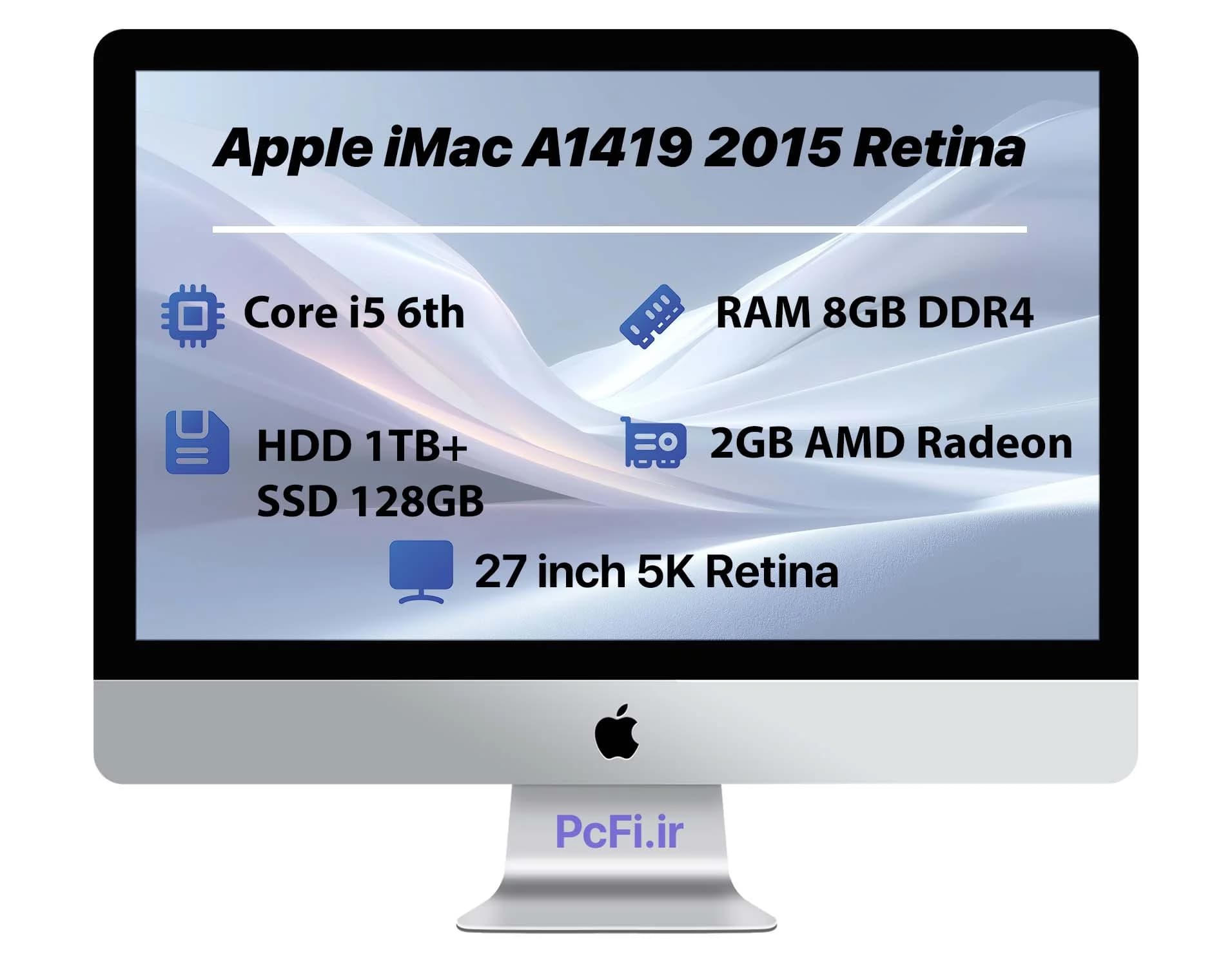 Apple iMac A1419 27″ 5K 2017 | i5-RAM 8GB-HDD 1TB+SSD 128GB-VGA 4GB — تصویر ۵
