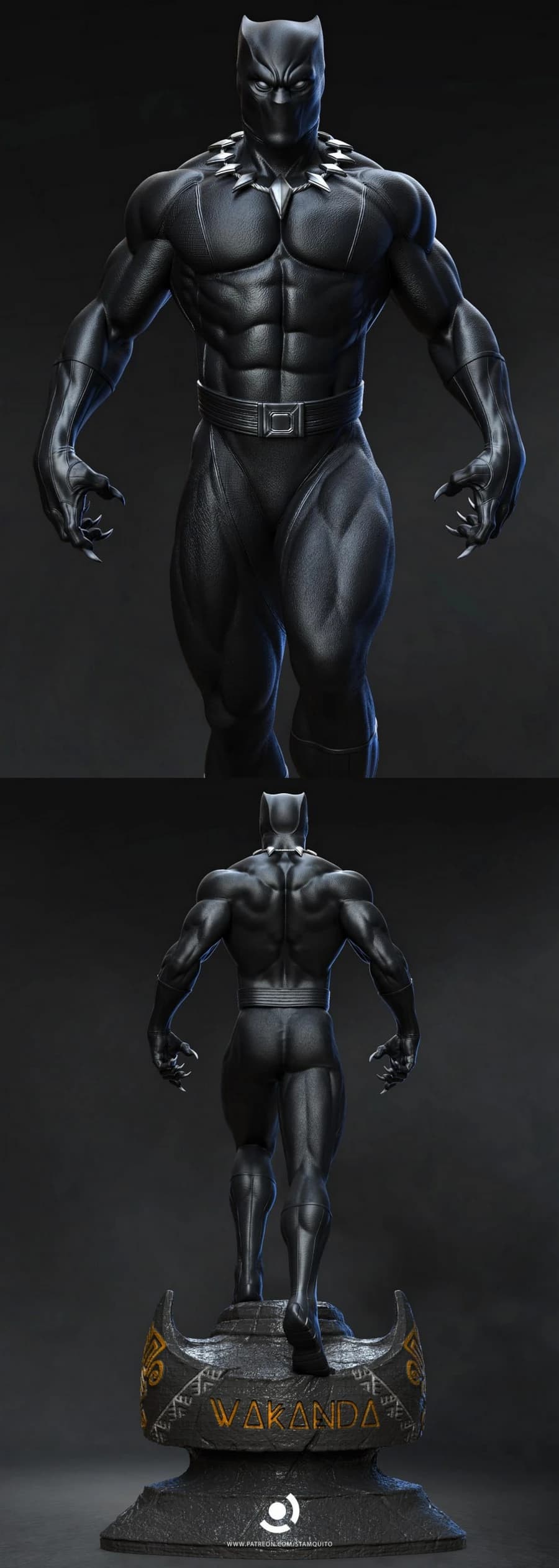 🐾 فیگور بلک پنتر (Black Panther) | مارول | ارتفاع ۳۱ سانتی‌متر | +PLA — تصویر ۱۰