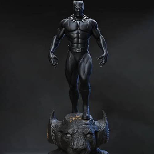 🐾 فیگور بلک پنتر (Black Panther) | مارول | ارتفاع ۳۱ سانتی‌متر | +PLA