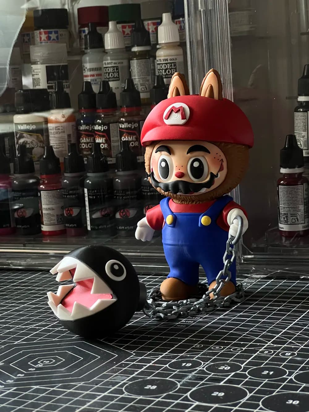 🧸 عروسک لبوبو مدل Mario با Chain Chomp | رنگ‌آمیزی دستی | چاپ سه‌بعدی +PLA | ارتفاع ۱۵ سانتی‌متر — تصویر ۱۰