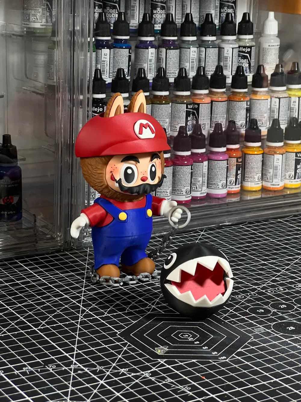 🧸 عروسک لبوبو مدل Mario با Chain Chomp | رنگ‌آمیزی دستی | چاپ سه‌بعدی +PLA | ارتفاع ۱۵ سانتی‌متر — تصویر ۱۲