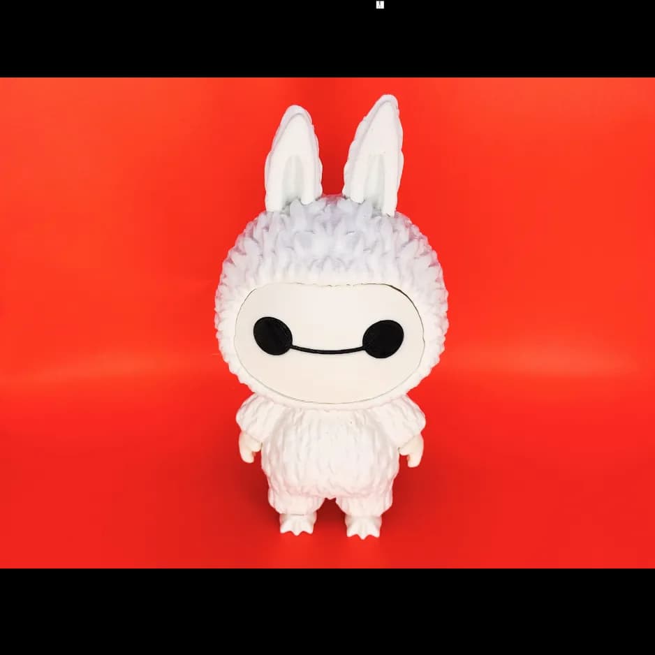 🧸 عروسک لبوبو مدل بایمکس | رنگ‌آمیزی دستی | چاپ سه‌بعدی +PLA | ارتفاع ۱۳ سانتی‌متر — تصویر ۱۲