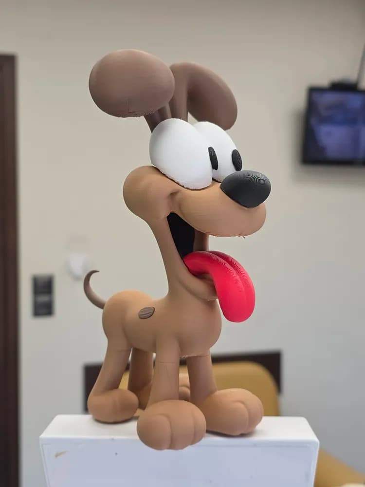 🐶 فیگور اودی (Odie) | چاپ سه‌بعدی رنگ‌شده | +PLA | ارتفاع ۱۹ سانتی‌متر — تصویر ۷