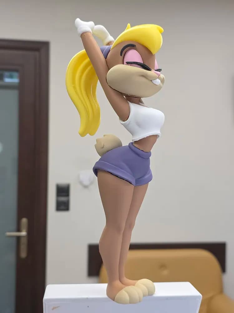 🐰 فیگور لولا بانی (Lola Bunny) | چاپ سهبعدی رنگشده | +PLA | ارتفاع ۲۶ سانتیمتر — تصویر ۱۲