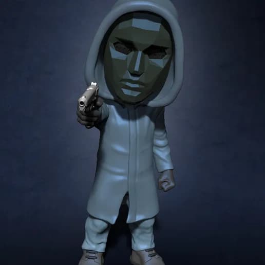 🖤 فیگور فرانت‌من (Frontman) سریال بازی مرکب | چاپ سه‌بعدی با PLA+ — تصویر ۱۱