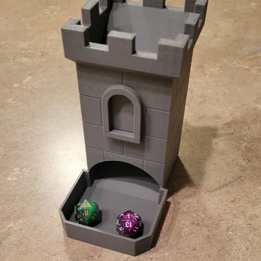 🏰 برج تاس دست‌ساز Dice Tower طرح قلعه از جنس +pla