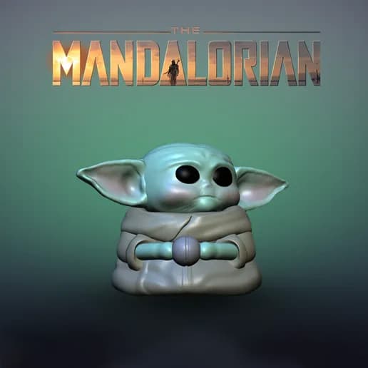 🛸 فیگور فانکو پاپ دست‌ساز بیبی یودا | +Handmade Baby Yoda Funko Pop Figure PLA