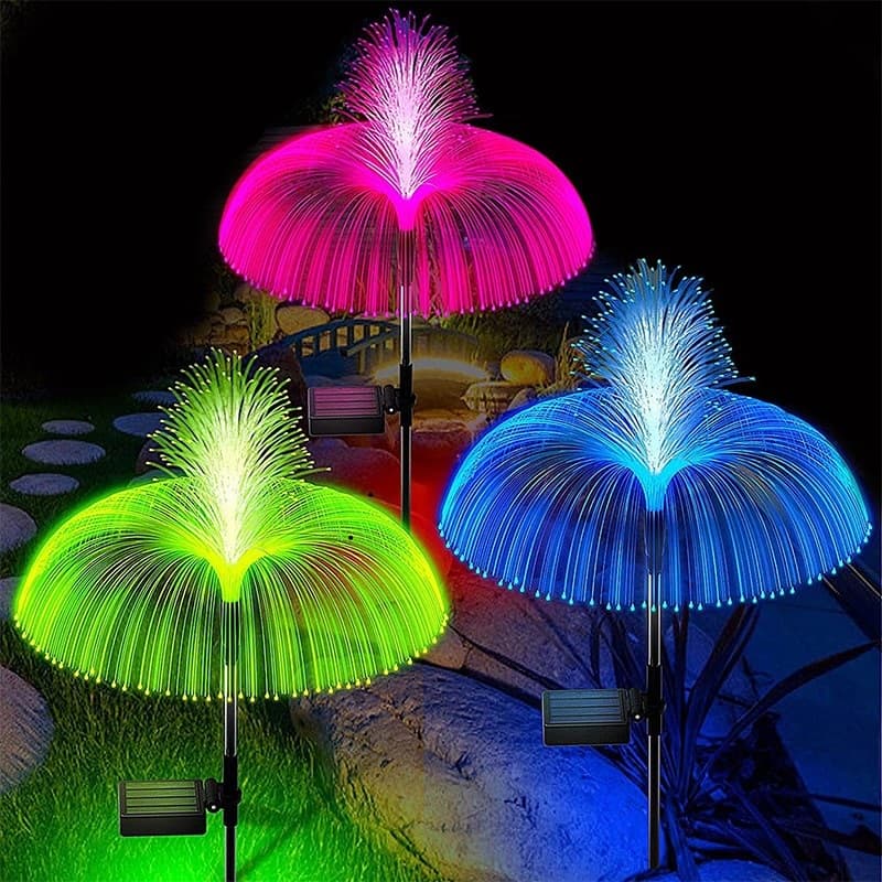 چراغ باغچه‌ای خورشیدی آبشاری RGB