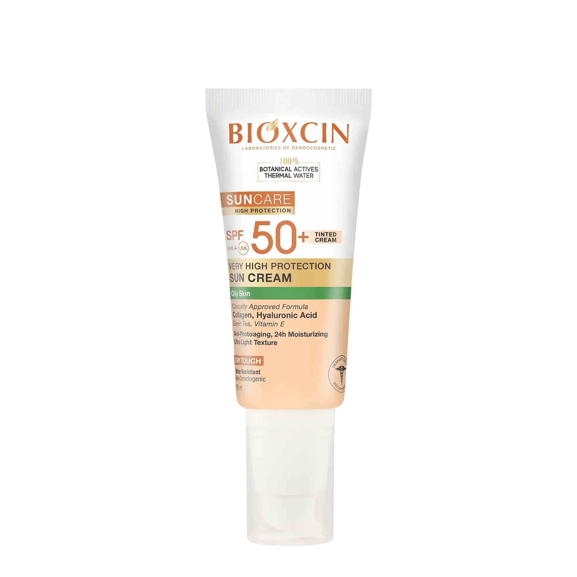 کرم ضد آفتاب رنگی پوست چرب +SPF50 بیوکسین 50 میل — تصویر ۲