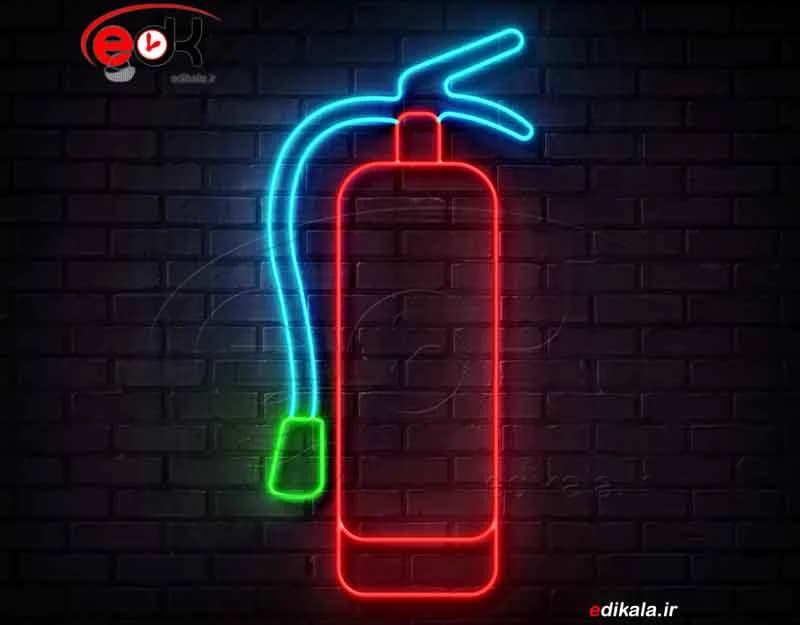 تابلو نئون طرح کپسول آتش نشانی شماره 1 در ابعاد مختلف +آداپتور+ فایل لایه باز