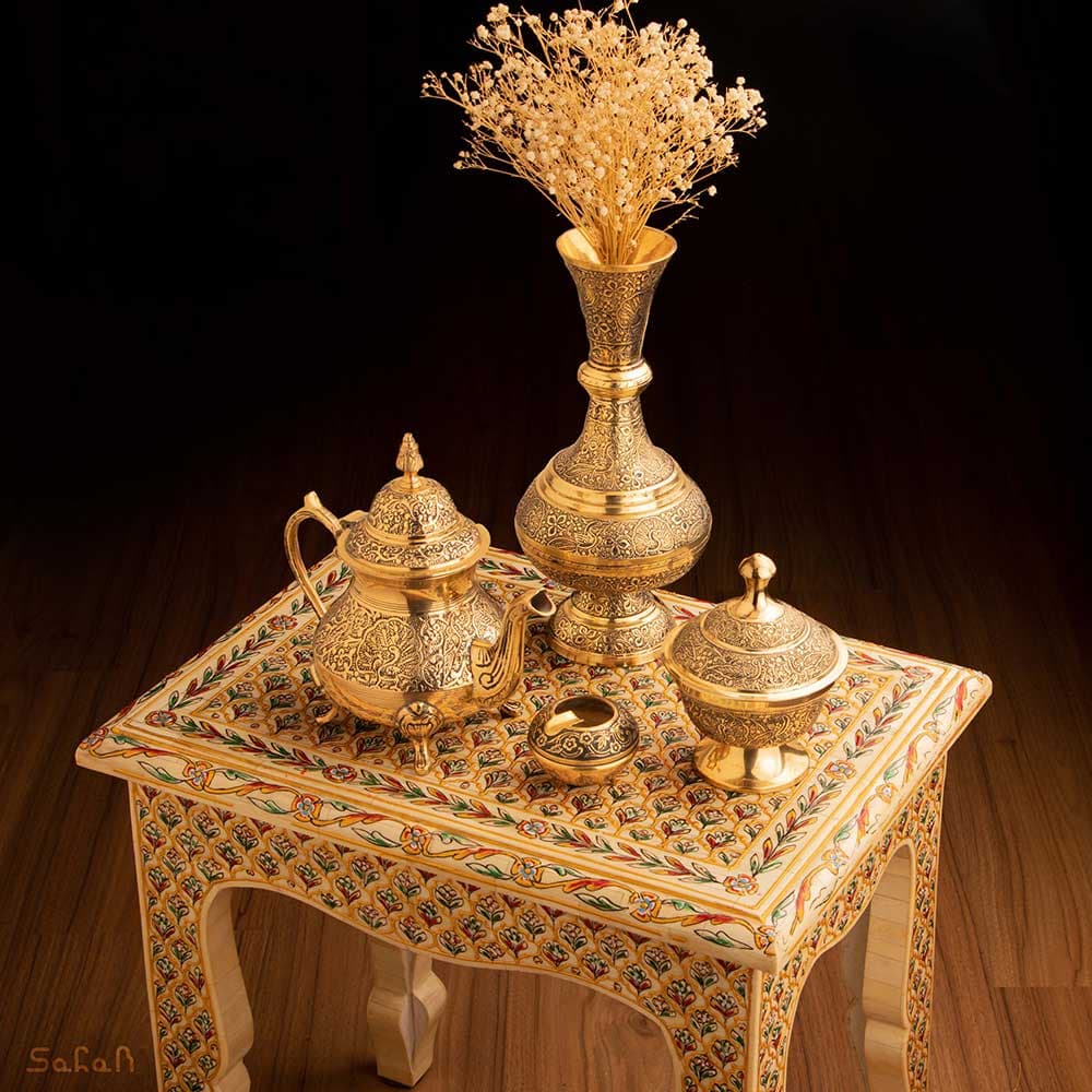 ست چایی خوری برنجی آنتیک کد 446