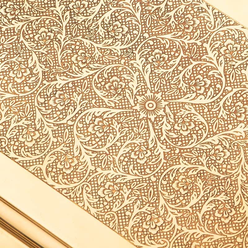 سینی مهمان برنجی آنتیک دسته دار مربعی سایز 3 — تصویر ۸