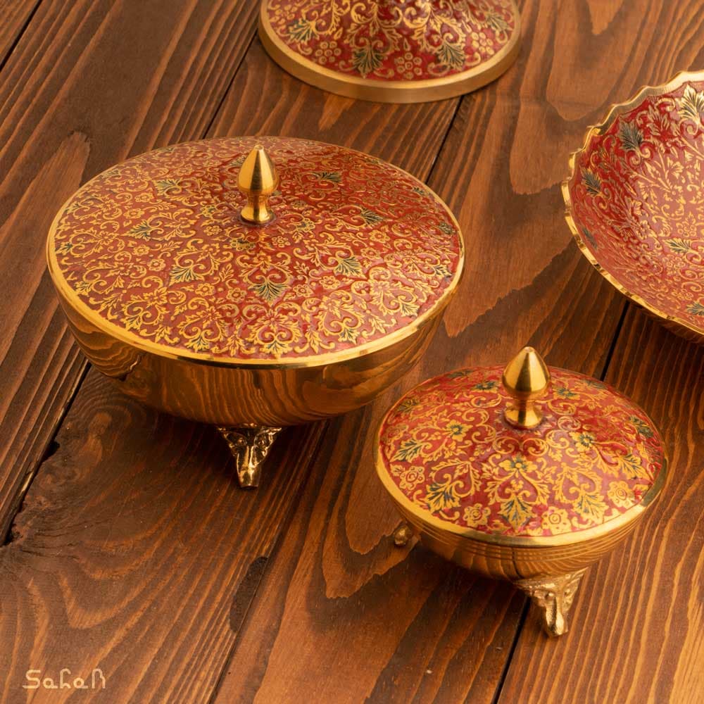 ست پذیرایی برنجی میناکاری کد 437 — تصویر ۵