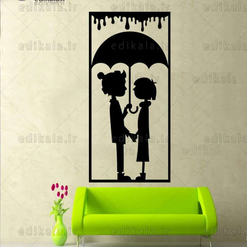 آینه دکوراتیو طرح عاشقانه شماره 3 در پنج رنگ و ابعاد انتخابی+فایل کورل