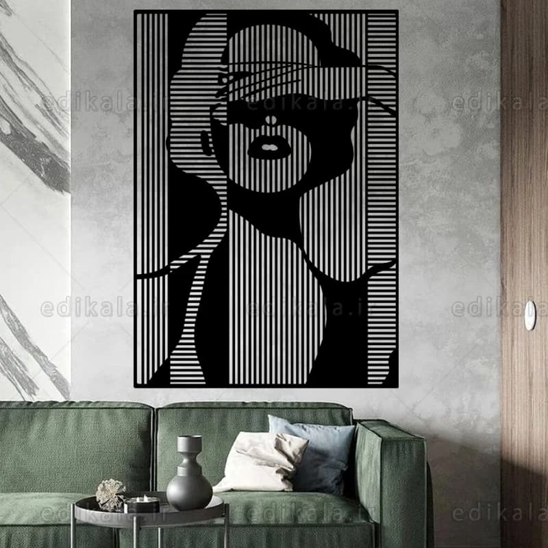 آینه دکوراتیو طرح مریلین مونرو (Marilyn Monroe) شماره 1 در پنج رنگ و ابعاد انتخابی+فایل کورل — تصویر ۴