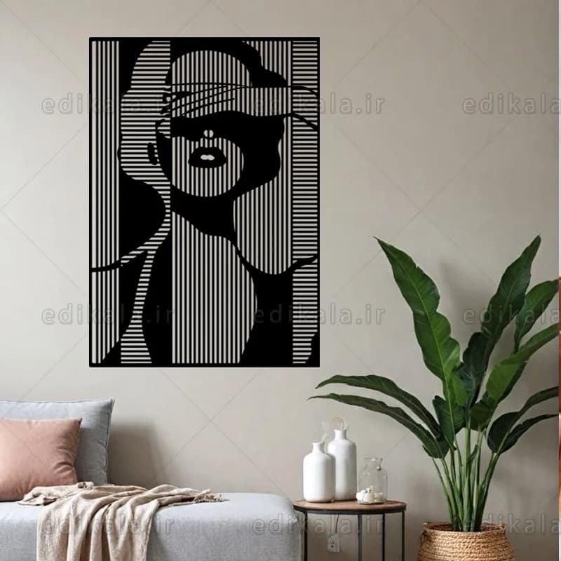 آینه دکوراتیو طرح مریلین مونرو (Marilyn Monroe) شماره 1 در پنج رنگ و ابعاد انتخابی+فایل کورل — تصویر ۳