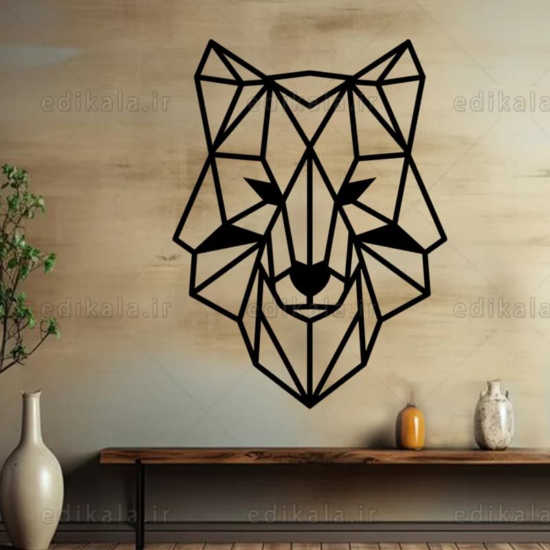 آینه دکوراتیو طرح گرگ شماره 3 در پنج رنگ و ابعاد انتخابی+فایل کورل — تصویر ۶