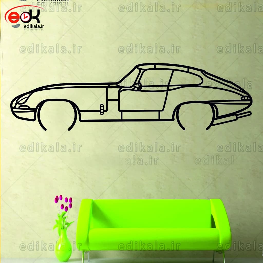 تابلو طرح ماشین جگوار شماره 4 با چراغ نئون+آداپتور+با انتخاب سایز و جنس دلخواه — تصویر ۶