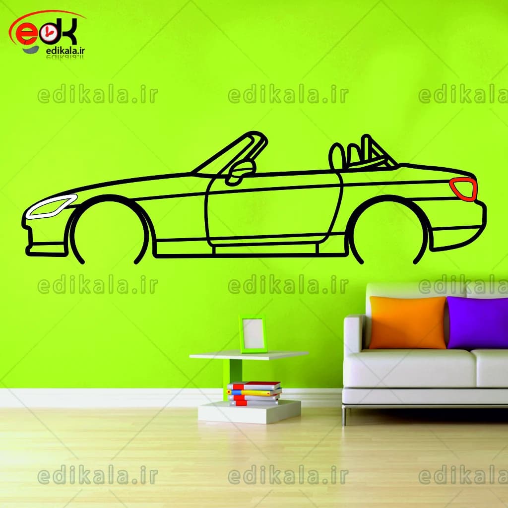 تابلو طرح ماشین هوندا شماره 6 با چراغ نئون+آداپتور+با انتخاب سایز و جنس دلخواه — تصویر ۷