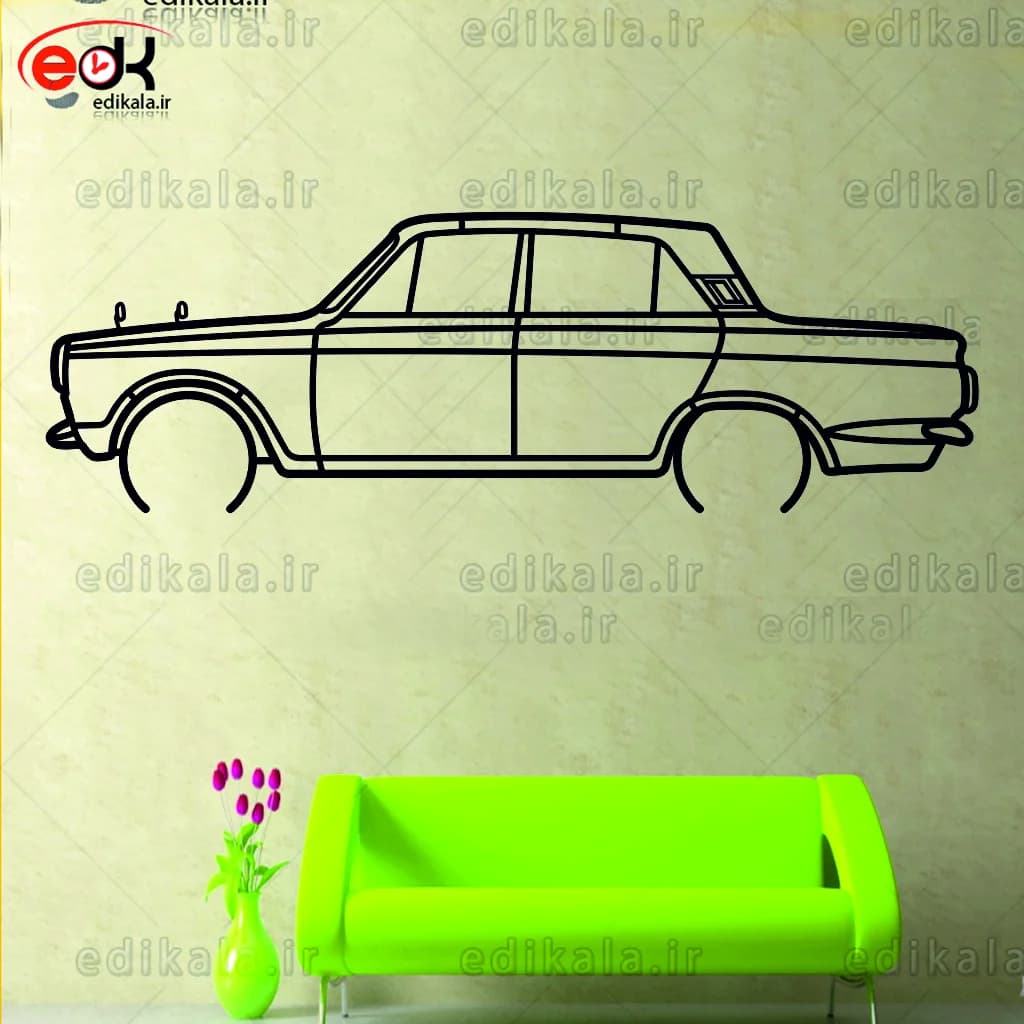 تابلو طرح ماشین فورد شماره 26 با چراغ نئون+آداپتور+با انتخاب سایز و جنس دلخواه — تصویر ۶