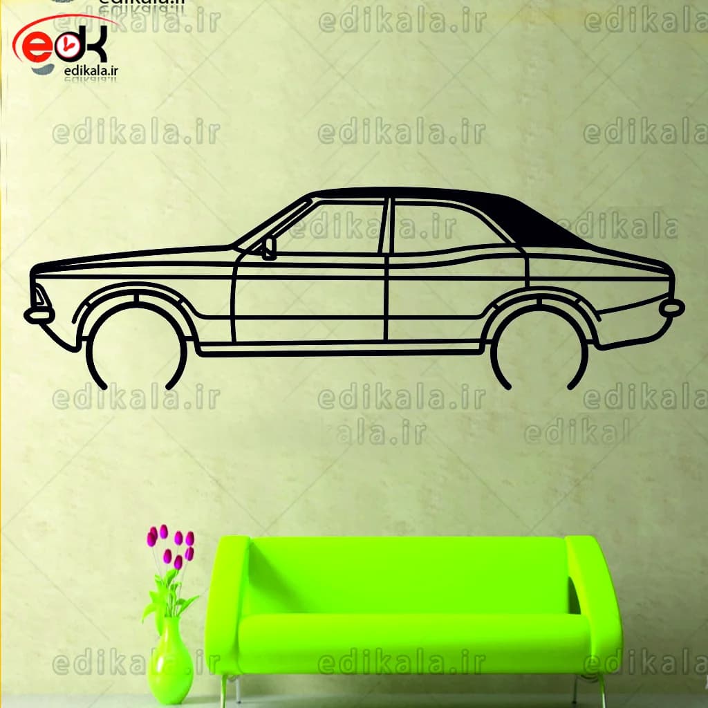 تابلو طرح ماشین فورد شماره 25 با چراغ نئون+آداپتور+با انتخاب سایز و جنس دلخواه — تصویر ۲