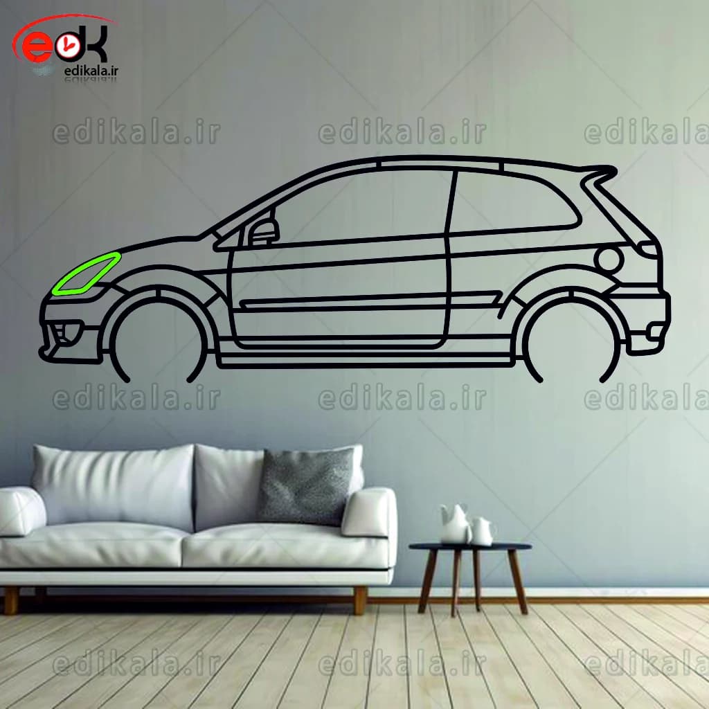تابلو طرح ماشین فورد شماره 24 با چراغ نئون+آداپتور+با انتخاب سایز و جنس دلخواه — تصویر ۳