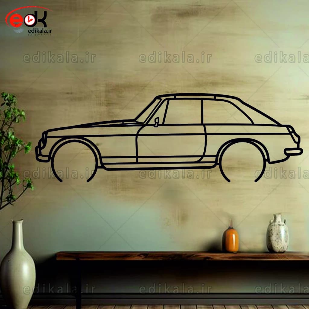 تابلو طرح ماشین MGB شماره 2 با چراغ نئون+آداپتور+با انتخاب سایز و جنس دلخواه — تصویر ۷