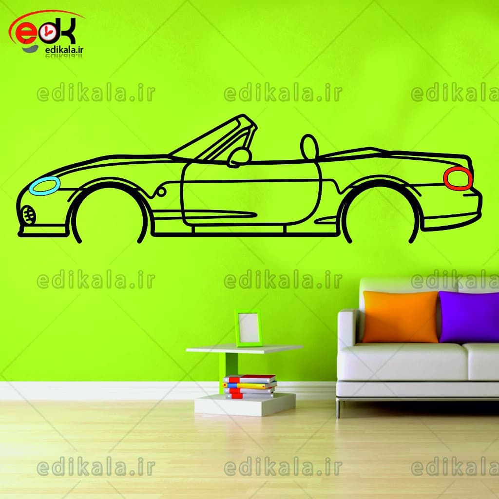 تابلو طرح ماشین مزدا شماره 4 با چراغ نئون+آداپتور+با انتخاب سایز و جنس دلخواه — تصویر ۷