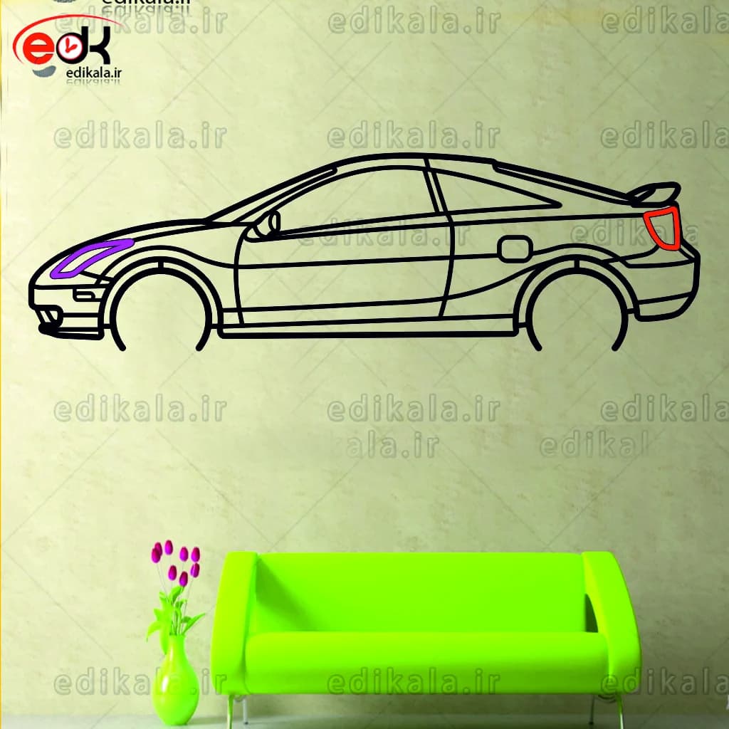 تابلو طرح ماشین تویوتا شماره 11 با چراغ نئون+آداپتور+با انتخاب سایز و جنس دلخواه — تصویر ۶