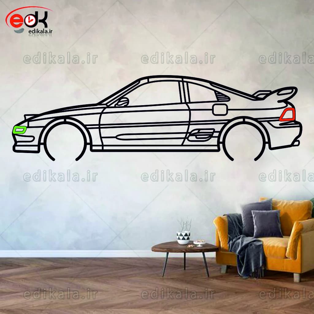 تابلو طرح ماشین تویوتا شماره 10 با چراغ نئون+آداپتور+با انتخاب سایز و جنس دلخواه — تصویر ۳
