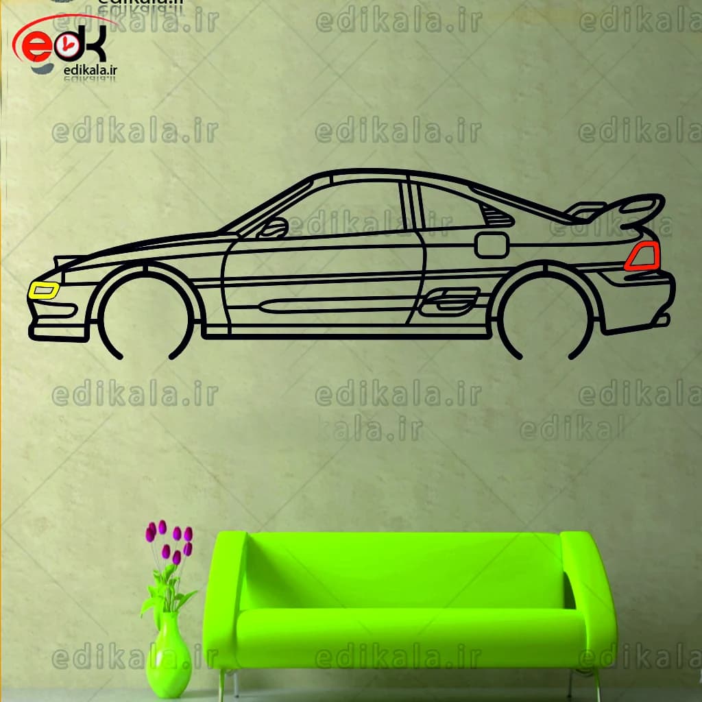 تابلو طرح ماشین تویوتا شماره 10 با چراغ نئون+آداپتور+با انتخاب سایز و جنس دلخواه — تصویر ۲