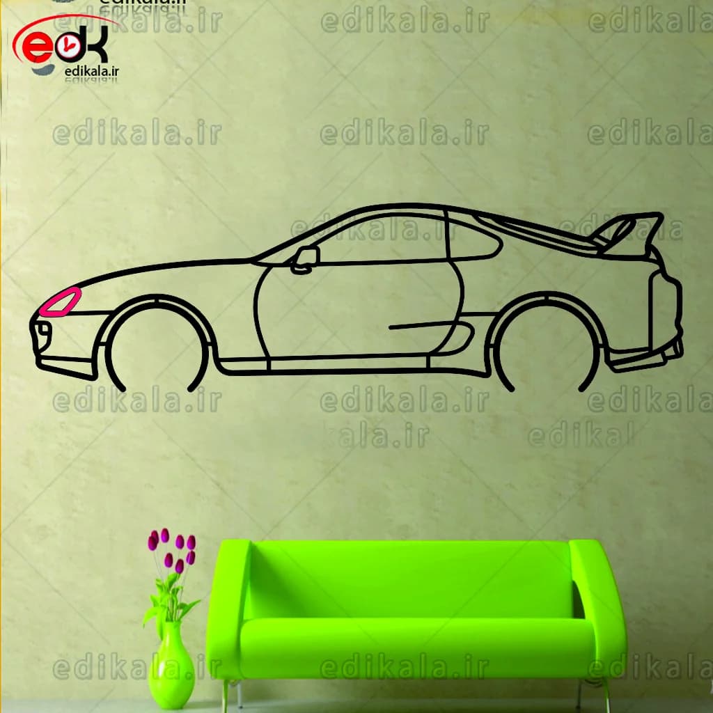 تابلو طرح ماشین تویوتا شماره 9 با چراغ نئون+آداپتور+با انتخاب سایز و جنس دلخواه