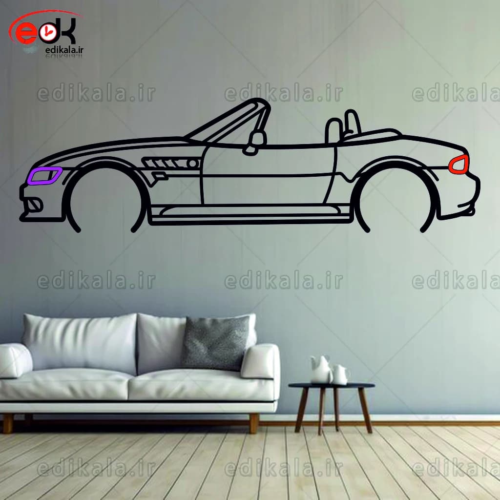 تابلو طرح ماشین BMW شماره 19 با چراغ نئون+آداپتور+با انتخاب سایز و جنس دلخواه — تصویر ۶