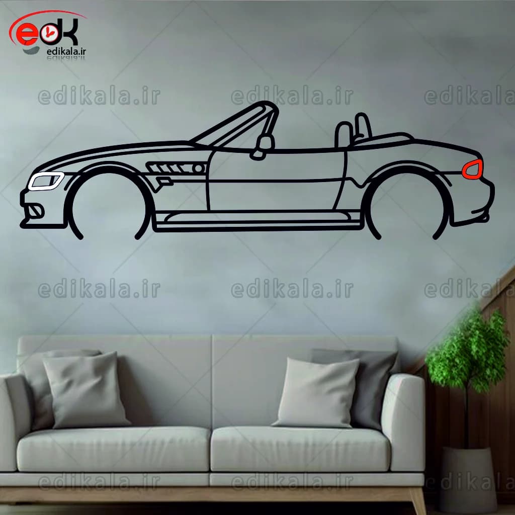 تابلو طرح ماشین BMW شماره 19 با چراغ نئون+آداپتور+با انتخاب سایز و جنس دلخواه — تصویر ۵