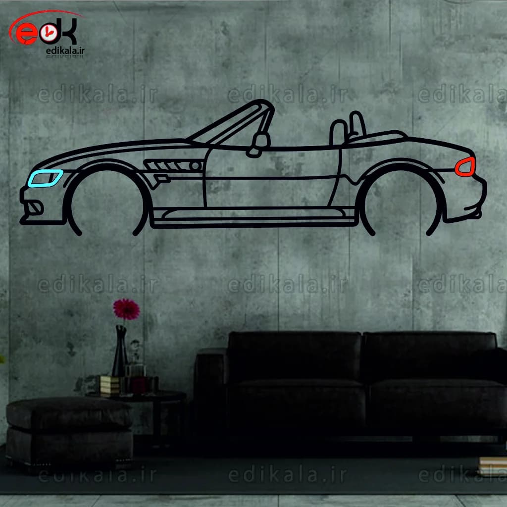 تابلو طرح ماشین BMW شماره 19 با چراغ نئون+آداپتور+با انتخاب سایز و جنس دلخواه — تصویر ۷