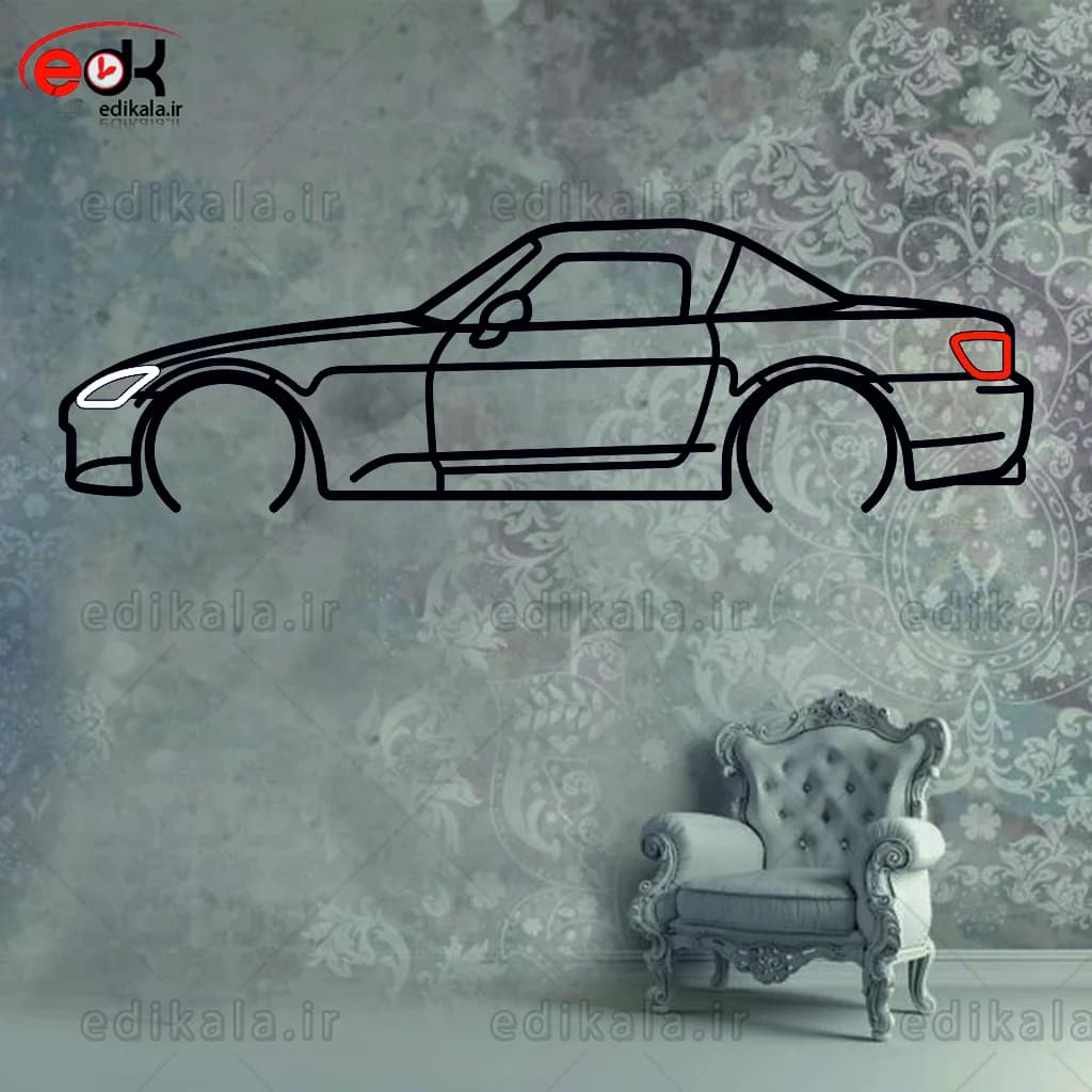 تابلو طرح ماشین هوندا شماره 5 با چراغ نئون+آداپتور+با انتخاب سایز و جنس دلخواه — تصویر ۶