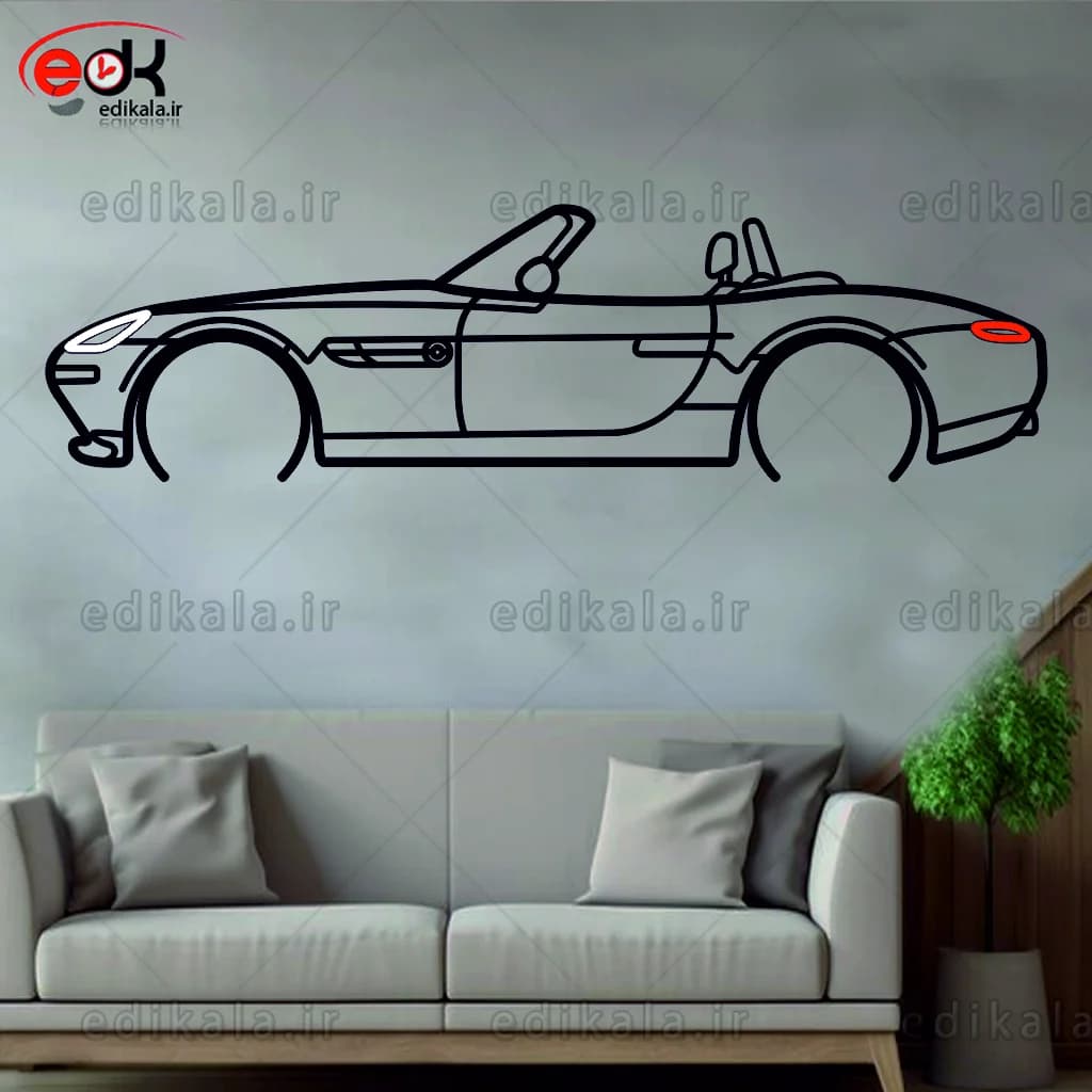 تابلو طرح ماشین BMW شماره 18 با چراغ نئون+آداپتور+با انتخاب سایز و جنس دلخواه — تصویر ۵