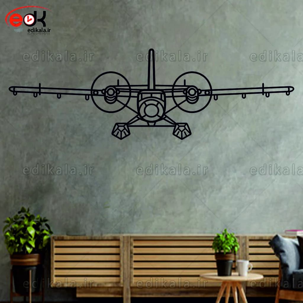 تابلو طرح هواپیما DHC-6 Twin Otter شماره 1 با نور نئون پس زمینه با انتخاب سایز و جنس دلخواه + فایل کورل اماده برش — تصویر ۶