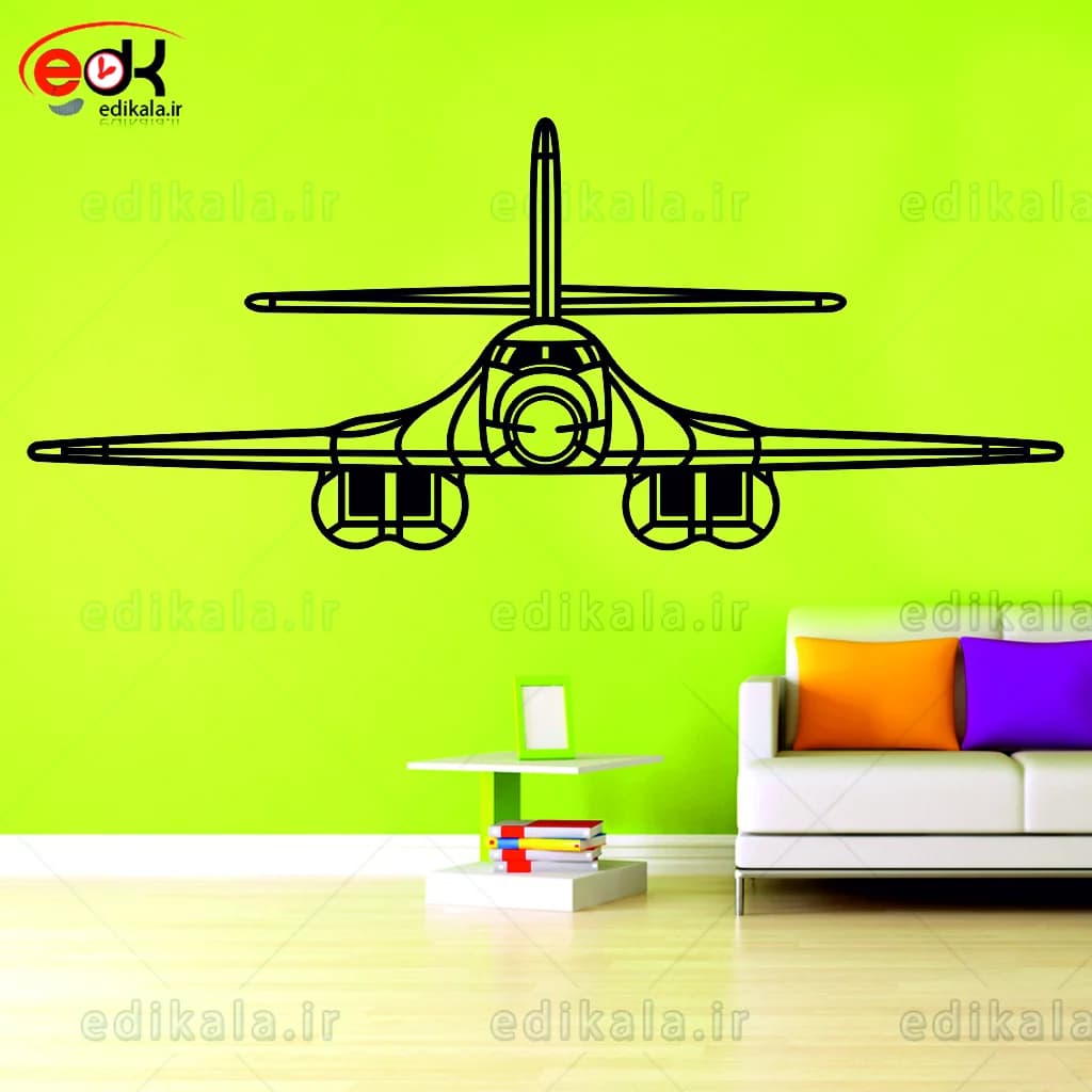 تابلو طرح هواپیما Rockwell B-1 Lancer شماره 1 با نور نئون پس زمینه با انتخاب سایز و جنس دلخواه + فایل کورل اماده برش — تصویر ۷