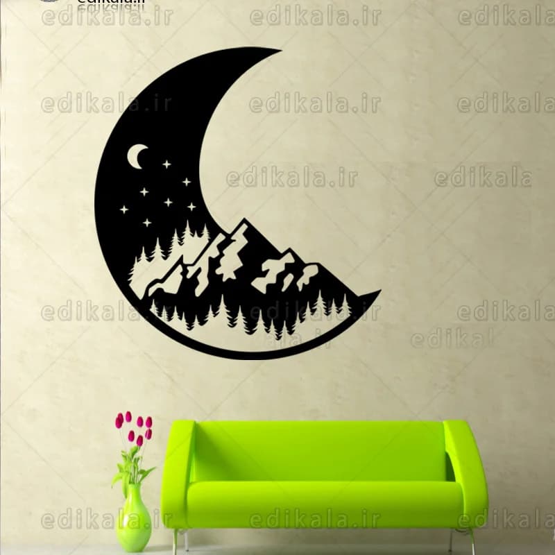 آینه دکوراتیو طرح منظره شماره 2 در پنج رنگ و ابعاد انتخابی+فایل کورل