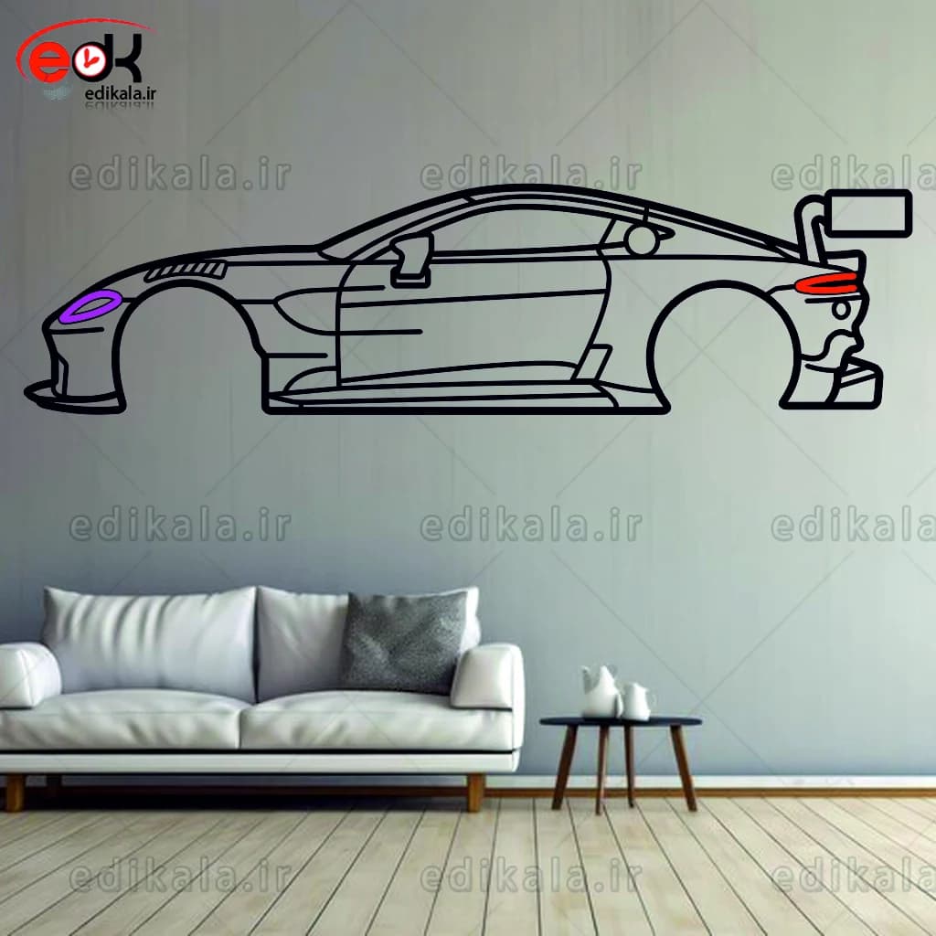 تابلو طرح ماشین Aston Martin شماره 2 با چراغ نئون+آداپتور+با انتخاب سایز و جنس دلخواه — تصویر ۶