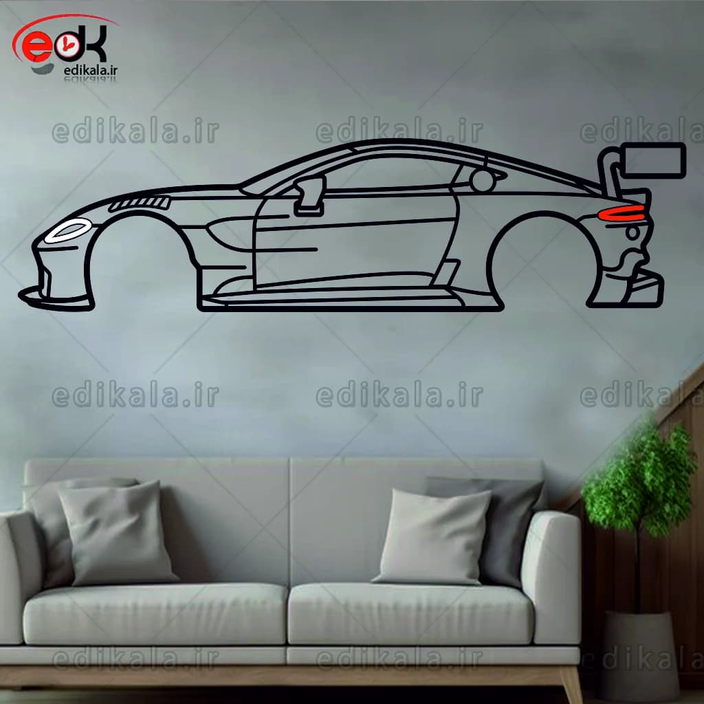 تابلو طرح ماشین Aston Martin شماره 2 با چراغ نئون+آداپتور+با انتخاب سایز و جنس دلخواه