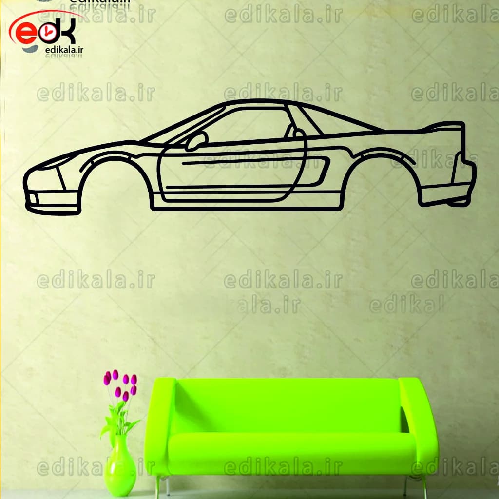 تابلو طرح ماشین هوندا شماره 4 با چراغ نئون+آداپتور+با انتخاب سایز و جنس دلخواه — تصویر ۴
