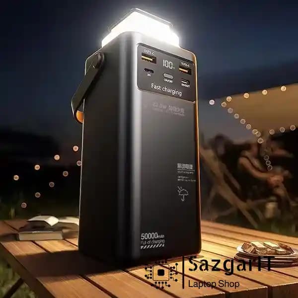 پاوربانک 50000 میلیآمپر HyperPower بههمراه کابلهای کامل و چراغ اضطراری — تصویر ۵