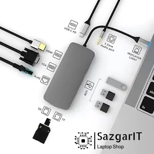 هاب USB-C ده کاره 10 in 1 Type-C Hub EXPO — تصویر ۵