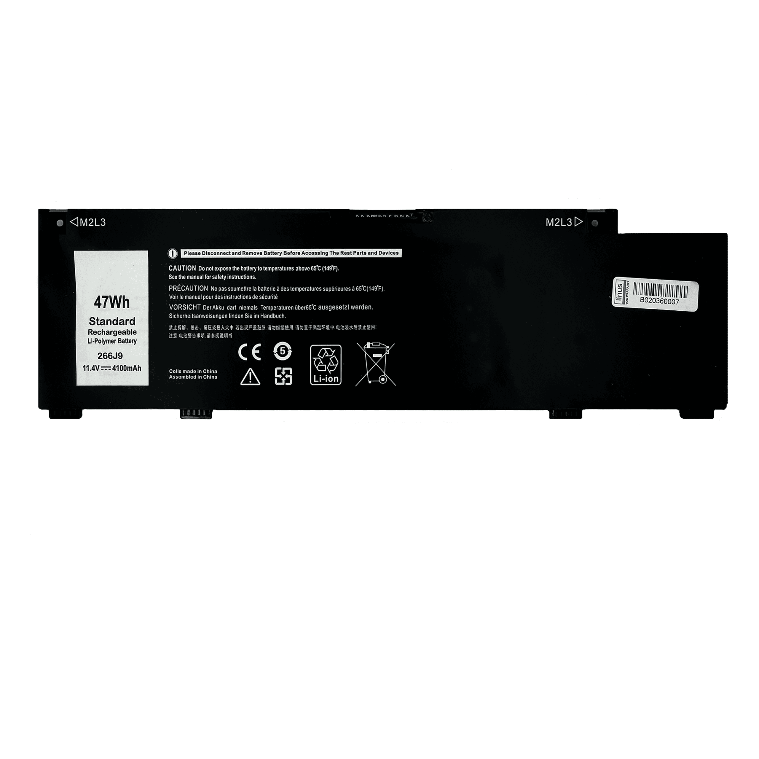 DELL BATTERY M4GWP 266J9 4100MAH